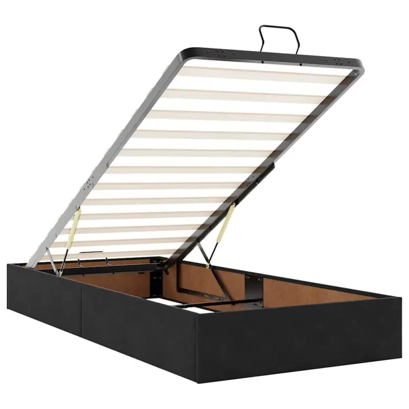 Ottomaanse bed met ruime opbergruimte in zwart materiaal - Bedden & bedframes