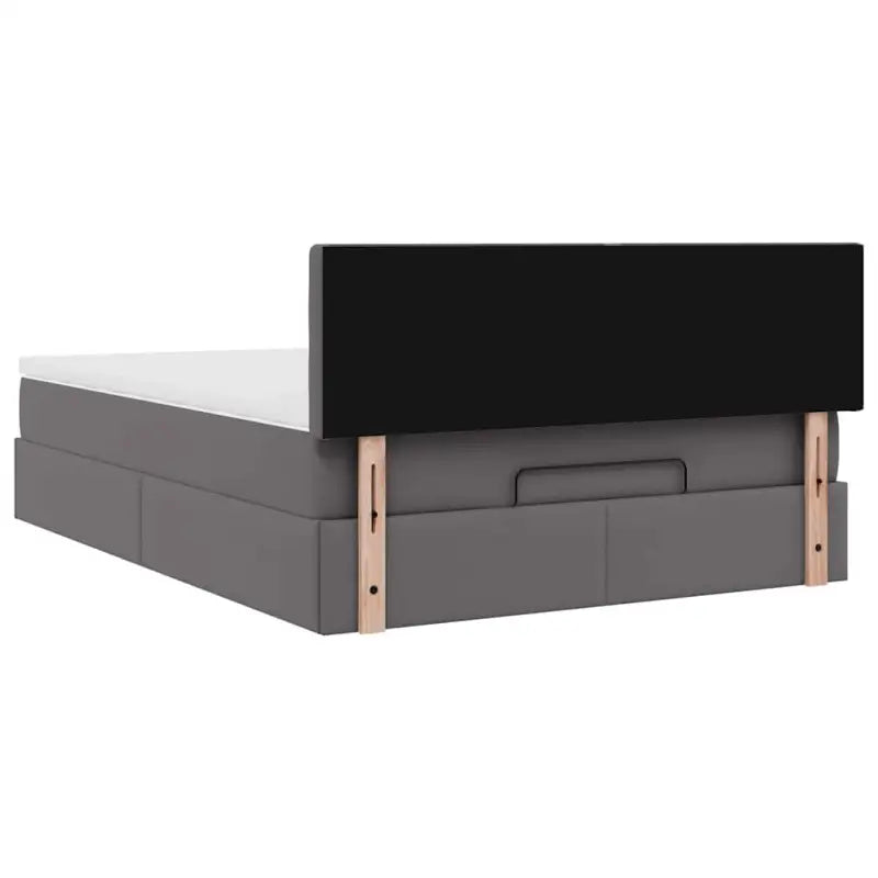 Ottomane bed met grijs materiaal en comfortabele schuimvulling - Bedden & bedframes