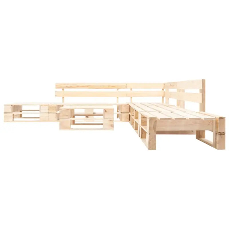 Pallet bankenset van geïmpregneerd grenenhout met afneembare zitkussens - Tuinsets