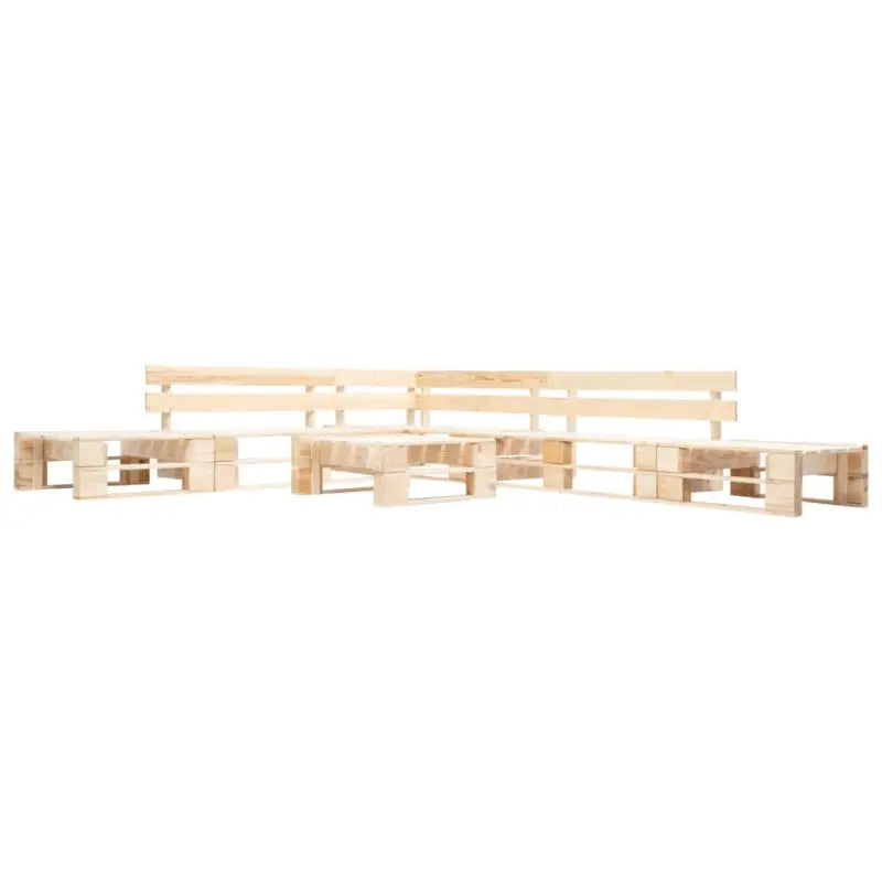 Pallet loungeset van geïmpregneerd grenenhout voor buitenplezier - Houtkleur - Tuinsets
