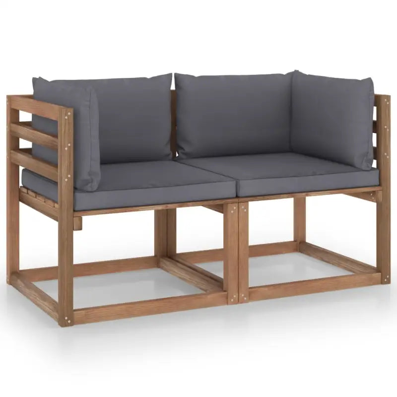 Pallet tweezitsbank van geïmpregneerd grenenhout voor jouw tuin - Antraciet / 1 / Tweezitsbank - Tuinsets