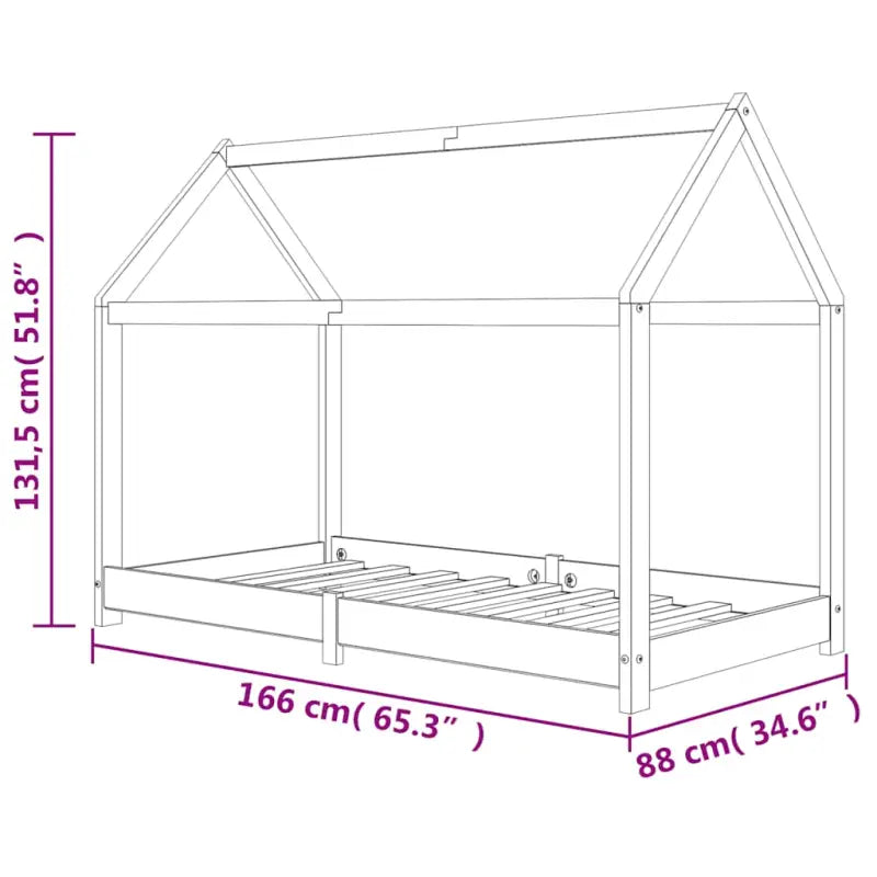 Peuter- en kinderbed met massief grenenhout en boomhut-stijl - Peuter- & kinderbedden