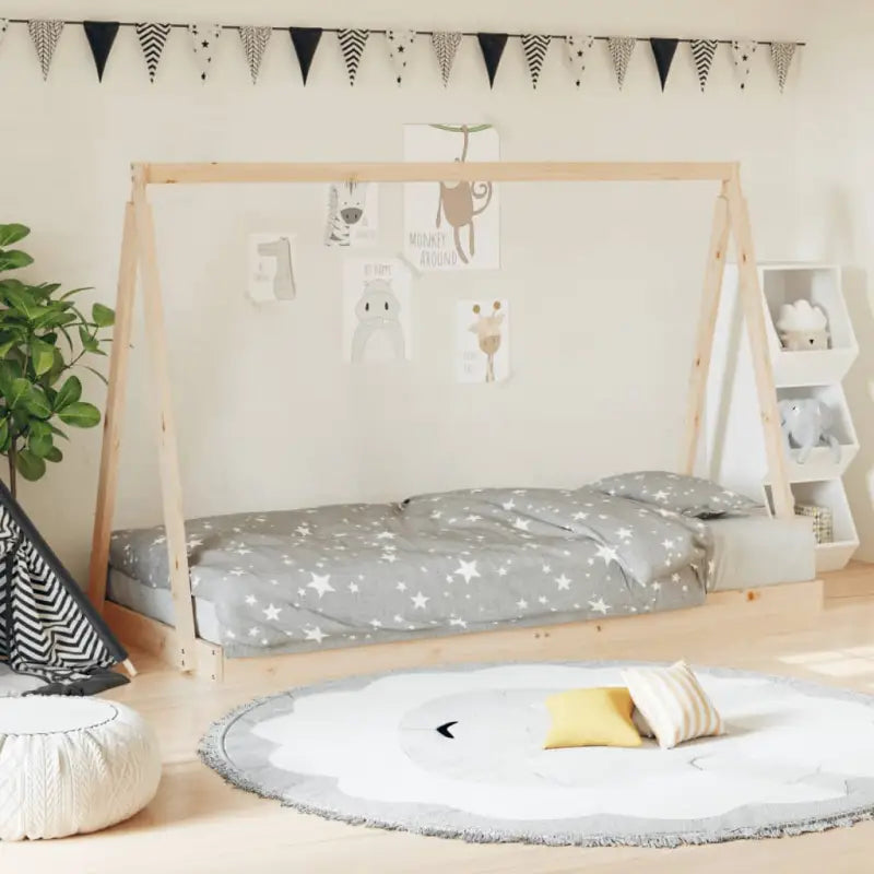 Peuter- En Kinderbed Met Massief Grenenhout Voor Een Knus Thema - Naturel / 90 x 200 cm - Peuter- & kinderbedden