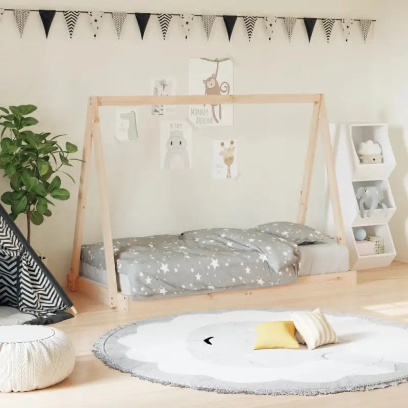 Peuter- En Kinderbed Met Massief Grenenhout Voor Een Knus Thema - Naturel / 80 x 160 cm - Peuter- & kinderbedden