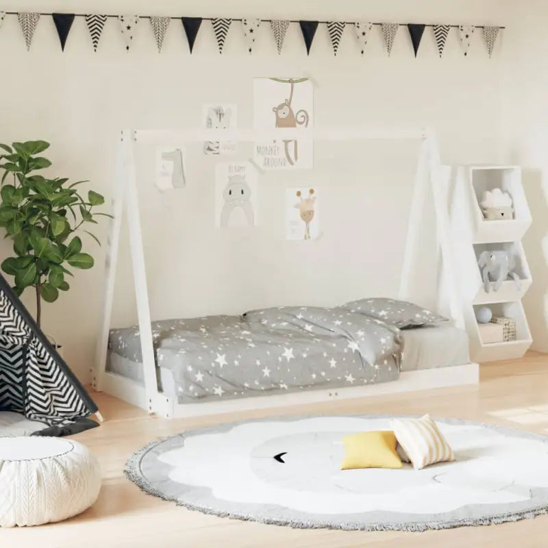 Peuter- En Kinderbed Met Massief Grenenhout Voor Een Knus Thema - Wit / 80 x 160 cm - Peuter- & kinderbedden