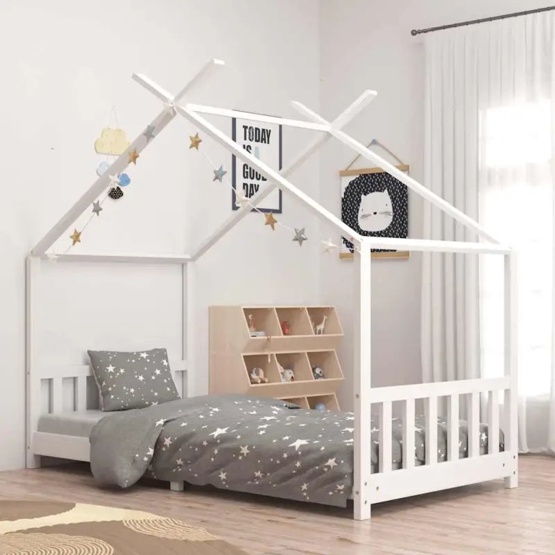 Peuter- en kinderbedden met massief grenenhout voor kinderen jonger - Wit / 90 x 200 cm - Peuter- & kinderbedden
