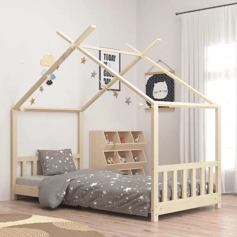 Peuter- en kinderbedden met massief grenenhout voor kinderen jonger - Bruin / 80 x 160 cm - Peuter- & kinderbedden