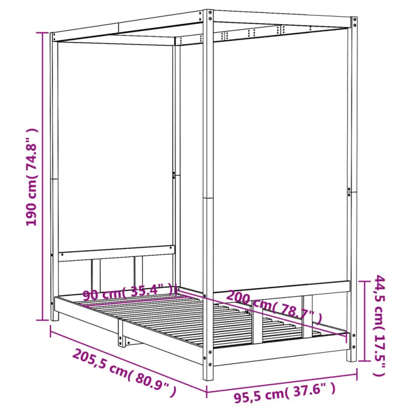 Peuterbed met massief grenenhout voor een natuurlijke slaapkamer - Peuter- & kinderbedden
