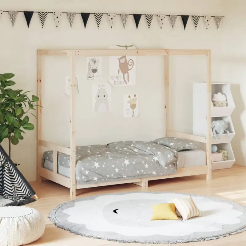 Peuterbed met massief grenenhout voor een natuurlijke slaapkamer - Naturel / 80 x 160 cm - Peuter- & kinderbedden
