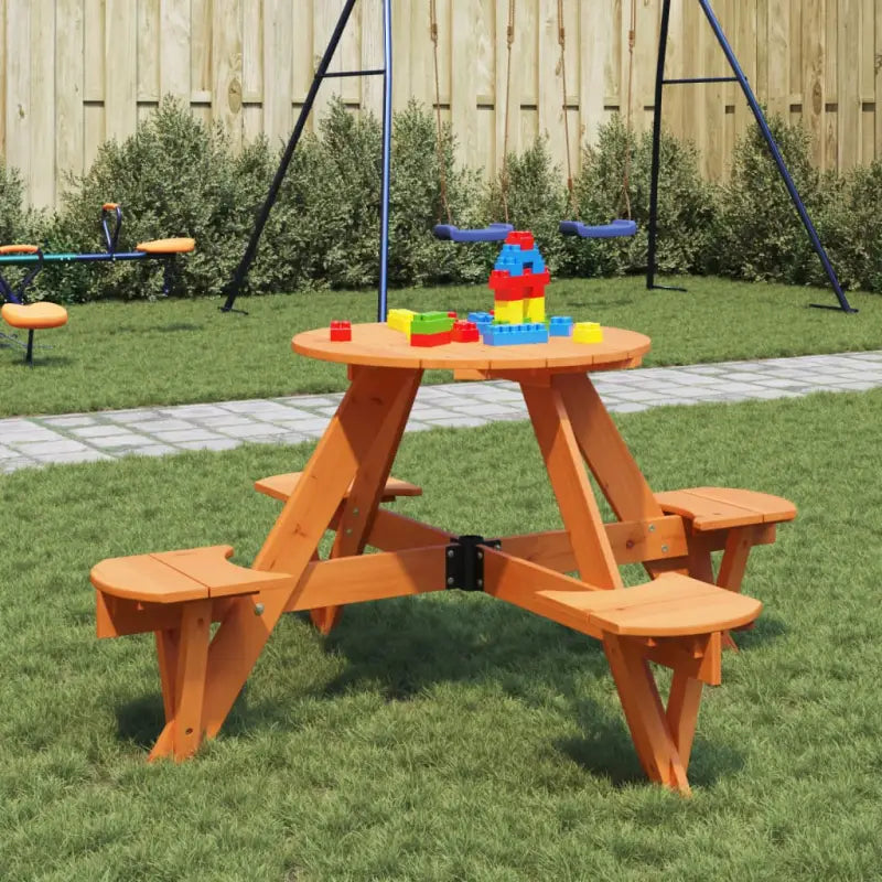 Picknicktafel van massief vurenhout voor buiten met direct toezicht - Donkerbruin / 1 - Tuintafels
