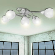 Plafondlamp met glazen behuizing en chromen afwerking voor moderne kamers - Plafondlampen