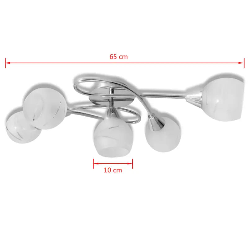 Plafondlamp met glazen behuizing en chromen afwerking voor moderne kamers - Plafondlampen