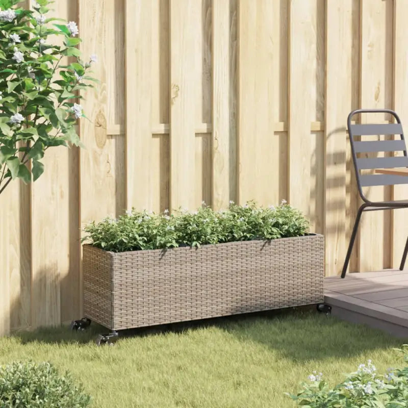 Plantenbak in poly rattan met nonwoven zak voor buitengebruik - Bloempotten & plantenbakken