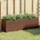 Plantenbak in poly rattan met nonwoven zak voor buitengebruik - Bruin / 105 x 30 x 32 cm / 1 - Bloempotten &