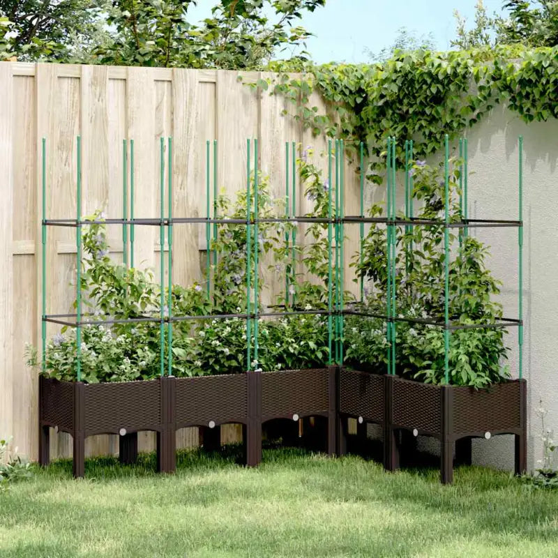 Plantenbak met latwerk voor klimplanten in tuin of terras - Bruin / 160 x 120 x 142.5 cm / 1 - Bloempotten &