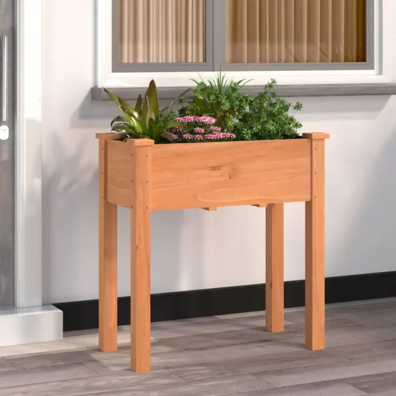 Plantenbak met voering van massief vurenhout voor tuin en terras - Bruin / 71 x 37 x 76 cm / 1 - Bloempotten &