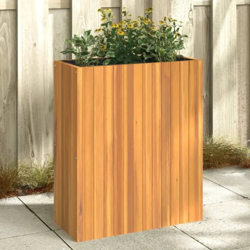 Plantenbak van massief acaciahout voor bloemen en planten - 59 x 27.5 x 70 cm / 1 - Bloempotten & plantenbakken