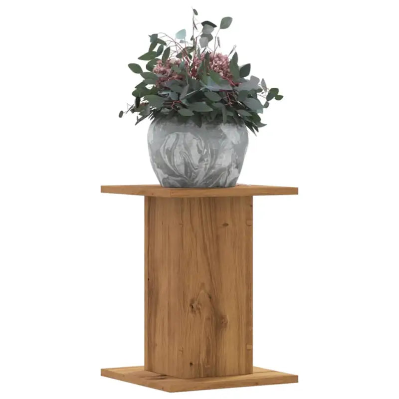 Plantenstandaarden van bewerkt hout voor stijlvolle plantpresentaties - Eiken / 30 x 30 x 40 cm / 1 - Plantenstandaarden