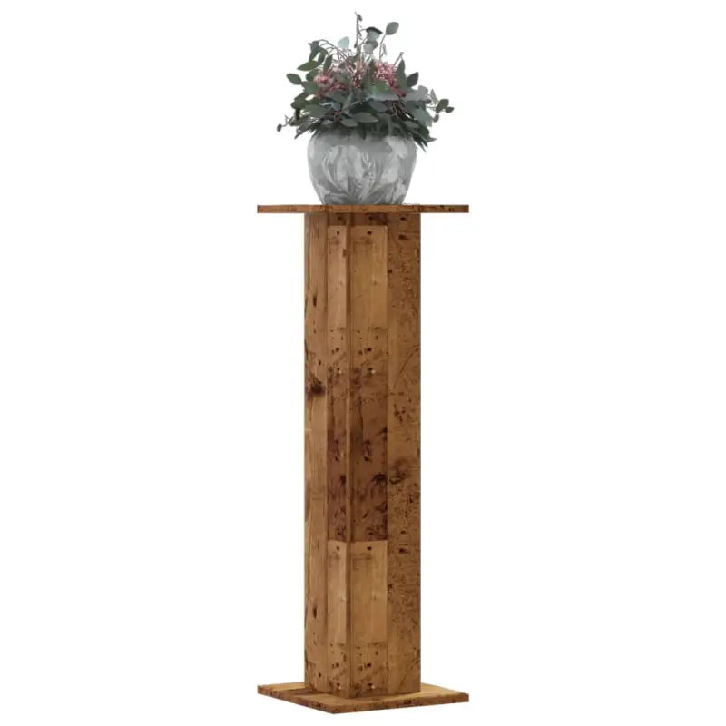 Plantenstandaarden van bewerkt hout voor stijlvolle plantpresentaties - Oud hout / 30 x 30 x 95 cm / 1