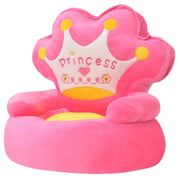 Pluche Kinderstoel met Kroonborduursels voor Speelkamer of Slaapkamer - Kinderstoelen