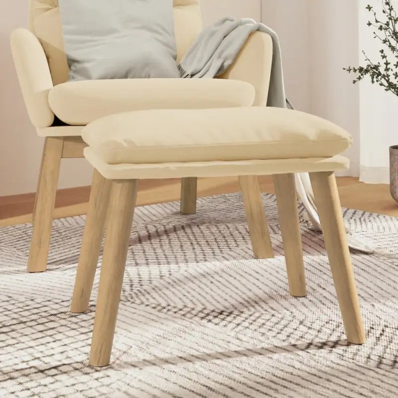 Poefs Comfortabele Fluweel Voetenbank voor een Moderne Interieur - Crème / 1 / Lichtbruin - Poefs