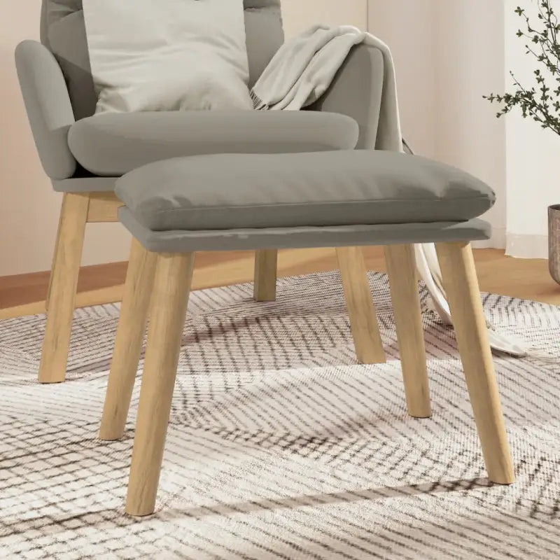 Poefs Comfortabele Fluweel Voetenbank voor een Moderne Interieur - Lichtgrijs / 1 / Lichtbruin - Poefs