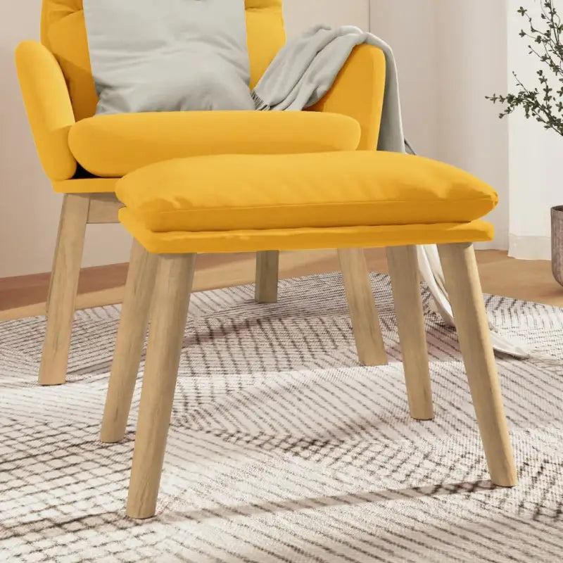 Poefs Comfortabele Fluweel Voetenbank voor een Moderne Interieur - Geel / 1 / Lichtbruin - Poefs