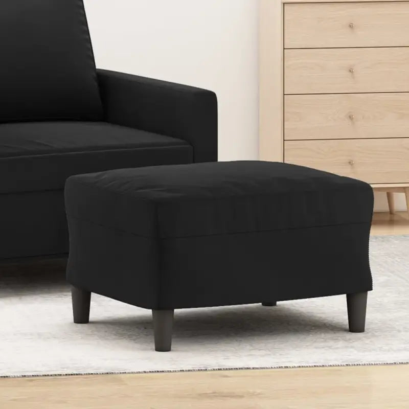 Poefs Comfortabele Fluwelen Voetenbank voor een Modern Interieur - Zwart / 60 x 50 x 41 cm / 1 - Poefs