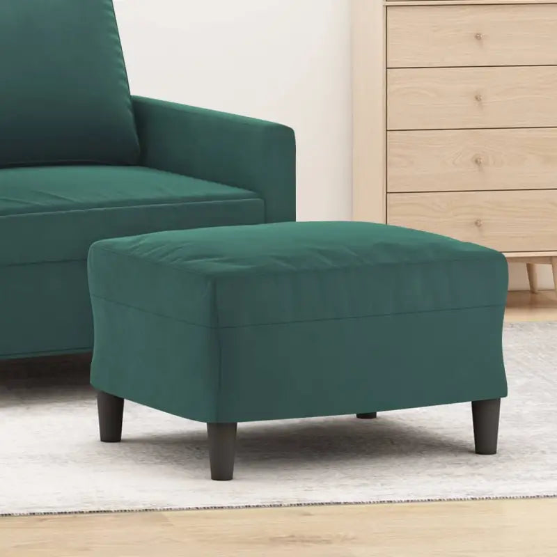 Poefs Comfortabele Fluwelen Voetenbank voor een Modern Interieur - Donkergroen / 60 x 50 x 41 cm / 1 - Poefs