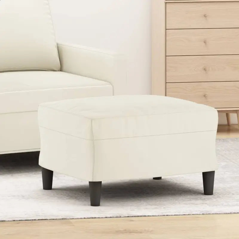 Poefs Comfortabele Fluwelen Voetenbank voor een Modern Interieur - Crème / 60 x 50 x 41 cm / 1 - Poefs