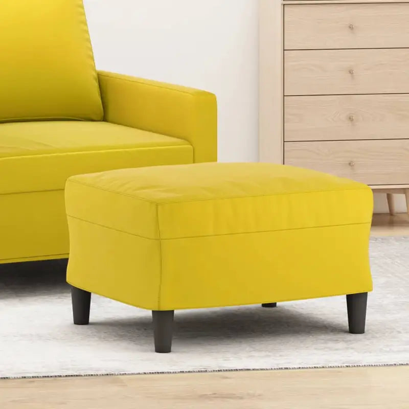 Poefs Comfortabele Fluwelen Voetenbank voor een Modern Interieur - Geel / 60 x 50 x 41 cm / 1 - Poefs