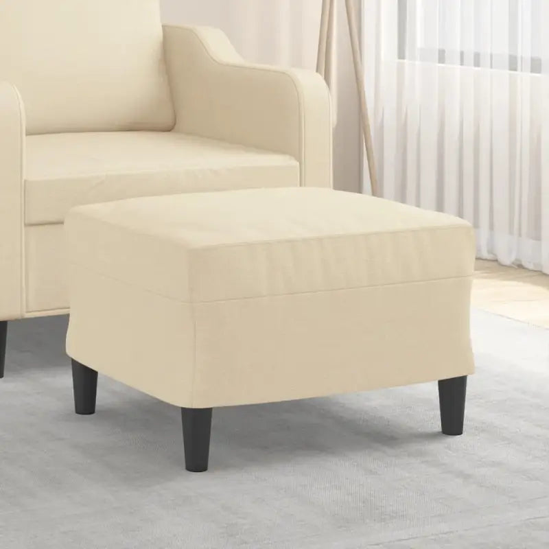 Poefs Comfortabele Stabiele Voetenbank voor een Modern Interieur - Crème / 60 x 50 x 41 cm / 1 - Poefs
