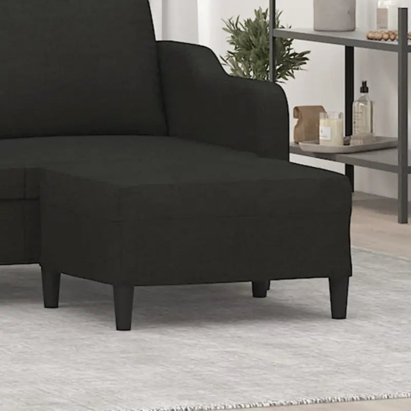 Poefs Comfortabele Stabiele Voetenbank voor een Modern Interieur - Zwart / 70 x 55 x 41 cm / 1 - Poefs