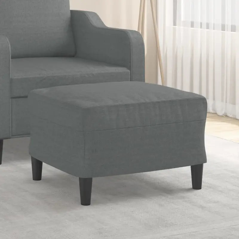 Poefs Comfortabele Stabiele Voetenbank voor een Modern Interieur - Donkergrijs / 60 x 50 x 41 cm / 1 - Poefs