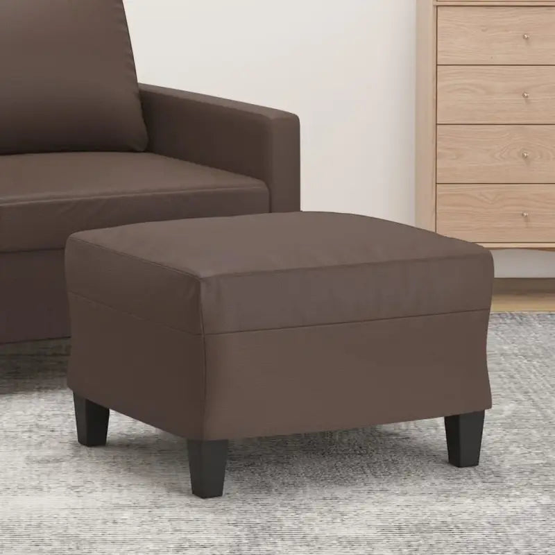 Poefs Comfortabele voetenbank met duurzaam kunstleer - Bruin / 60 x 50 x 41 cm / 1 - Poefs