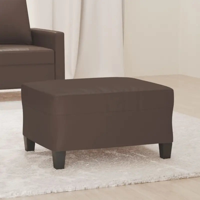 Poefs Comfortabele voetenbank met duurzaam kunstleer - Bruin / 70 x 55 x 41 cm / 1 - Poefs