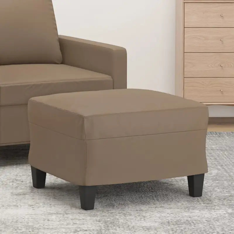 Poefs Comfortabele voetenbank met duurzaam kunstleer - Cappuccino / 60 x 50 x 41 cm / 1 - Poefs