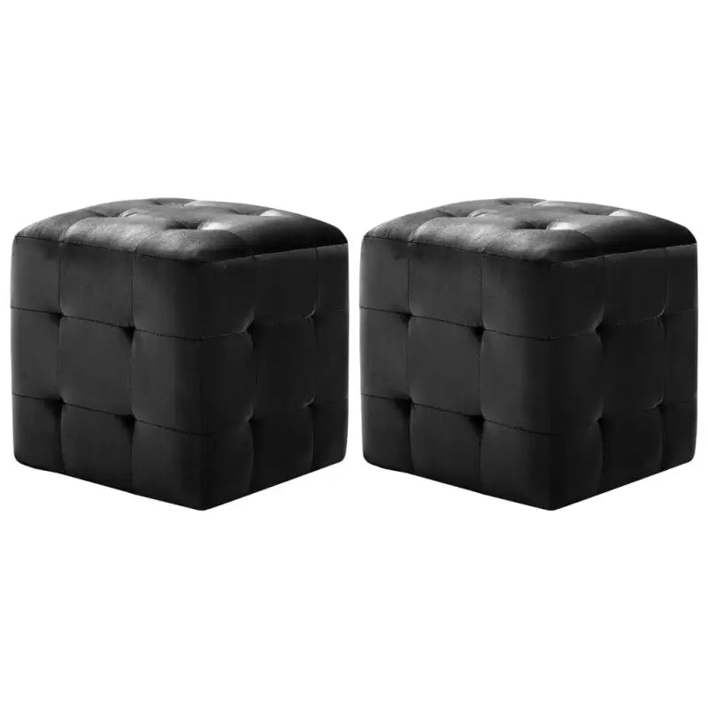 Poefs met houten frame levering bevat voor een stijlvol en comfortabel interieur - Zwart / 1 - Poefs