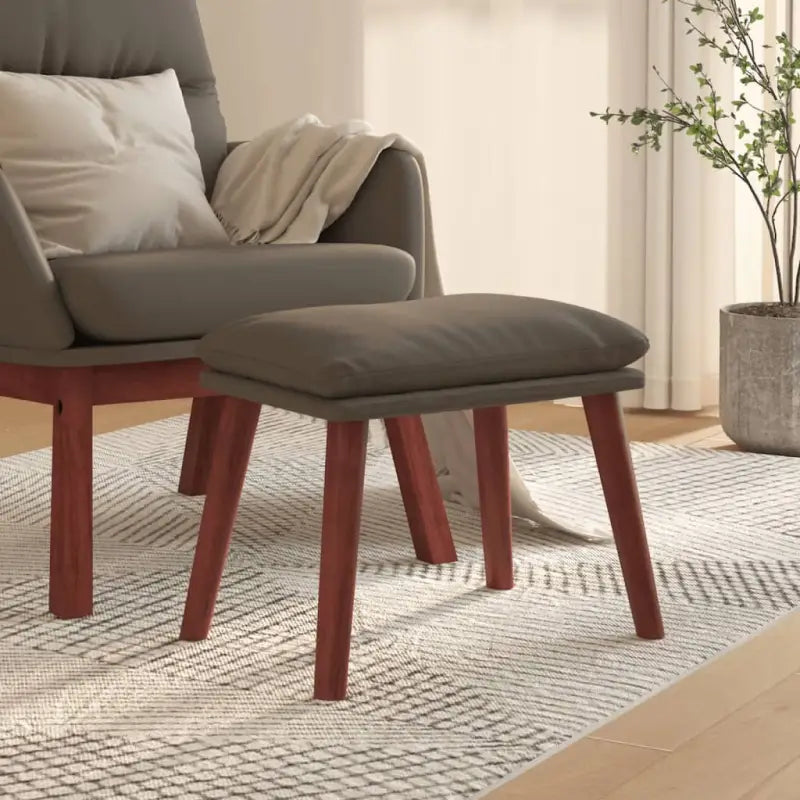 Poefs met kunstlederen afwerking voor een modern en comfortabel interieur - Grijs / 1 / Houten poot - Poefs