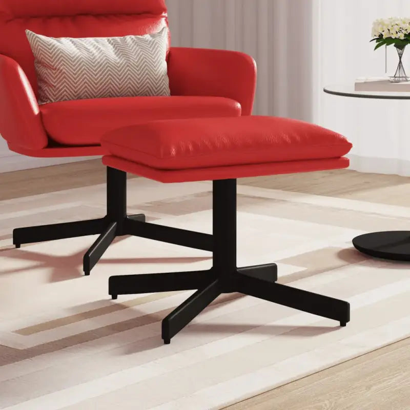 Poefs met metalen poten voor een modern en comfortabel interieur - Wijnrood / 1 - Poefs