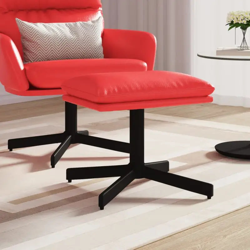 Poefs met metalen poten voor een modern en comfortabel interieur - Rood / 1 - Poefs