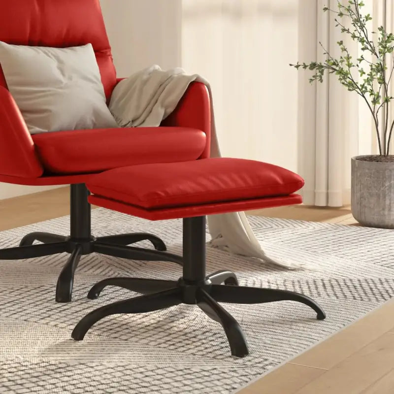 Poefs met metalen poten voor een modern en duurzaam interieur - Wijnrood / 1 - Poefs