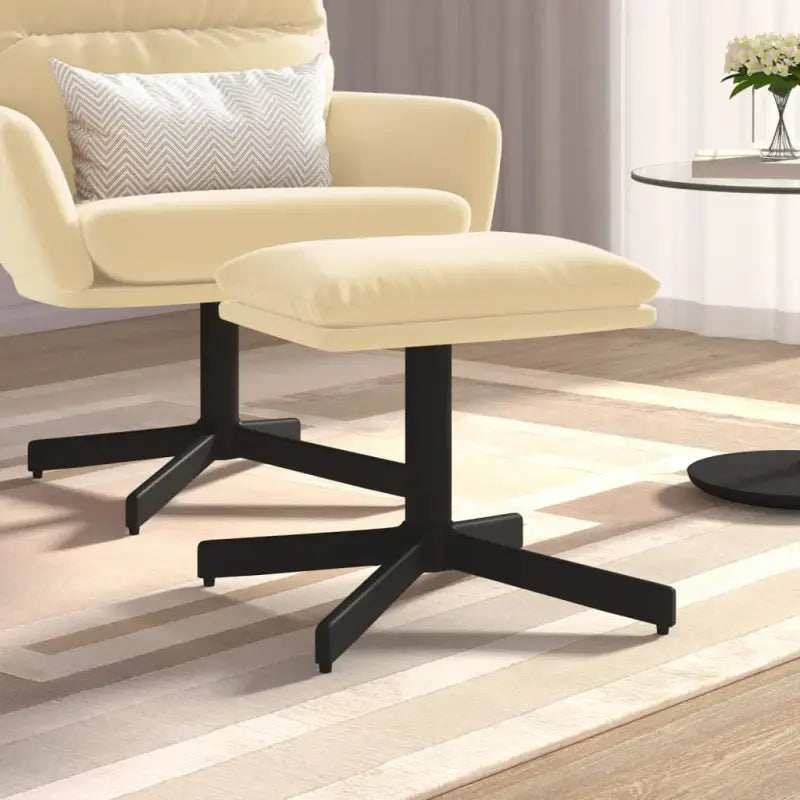 Poefs met metalen poten voor een modern en luxe interieur - Crème / 1 - Poefs