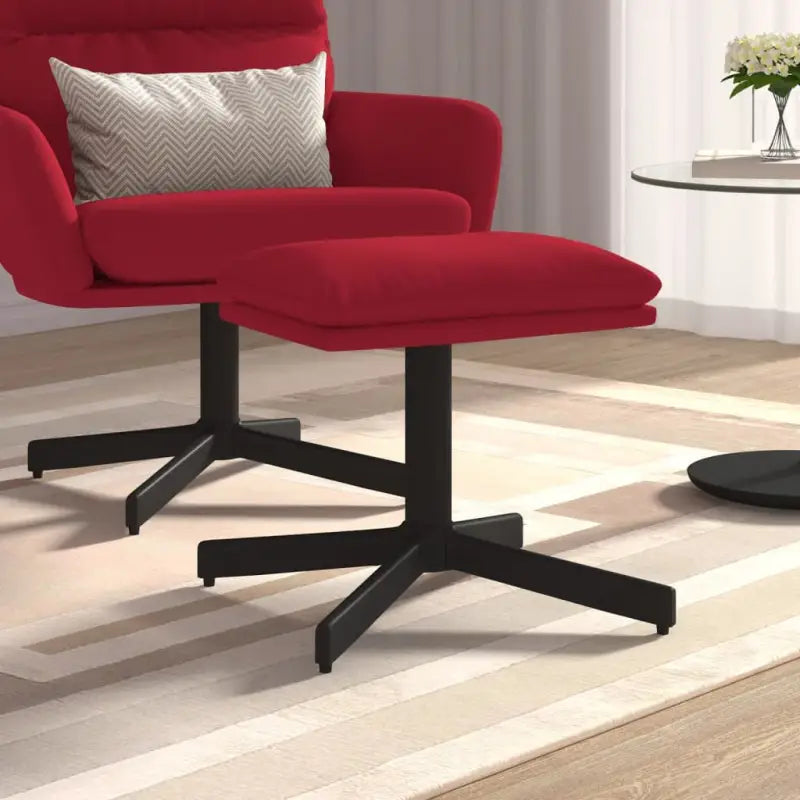 Poefs met metalen poten voor een modern en luxe interieur - Wijnrood / 1 - Poefs
