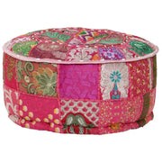 Poefs met Patchwork Ontwerp en Prachtige Borduursels in Vintage Stijl - Poefs