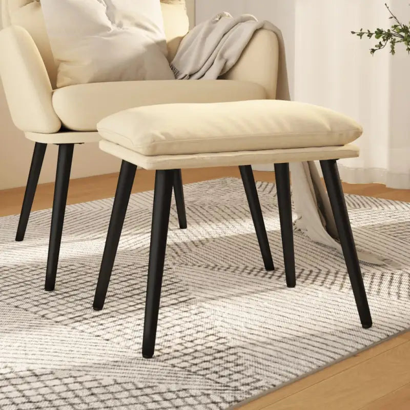 Poefs Metalen Poten voor een Modern en Comfortabel Interieur - Crème / 1 - Poefs