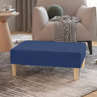 Poefs voetenbank in zachte stof voor een stijlvolle woonkamer - Blauw / 1 - Poefs