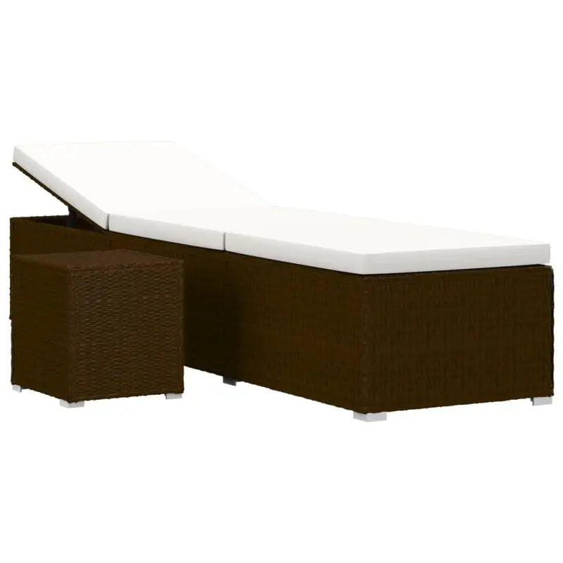Poly rattan ligstoel met gepoedercoat stalen frame voor ontspanning - Ligstoelen