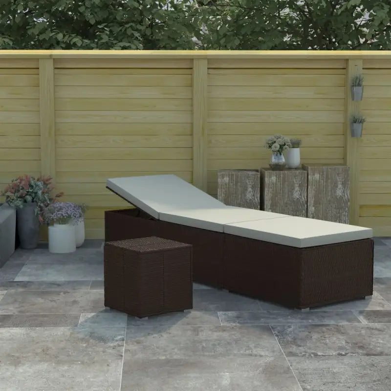 Poly rattan ligstoel met gepoedercoat stalen frame voor ontspanning - Ligstoelen