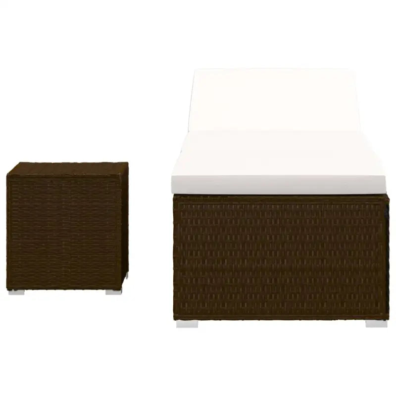 Poly rattan ligstoel met gepoedercoat stalen frame voor ontspanning - Ligstoelen